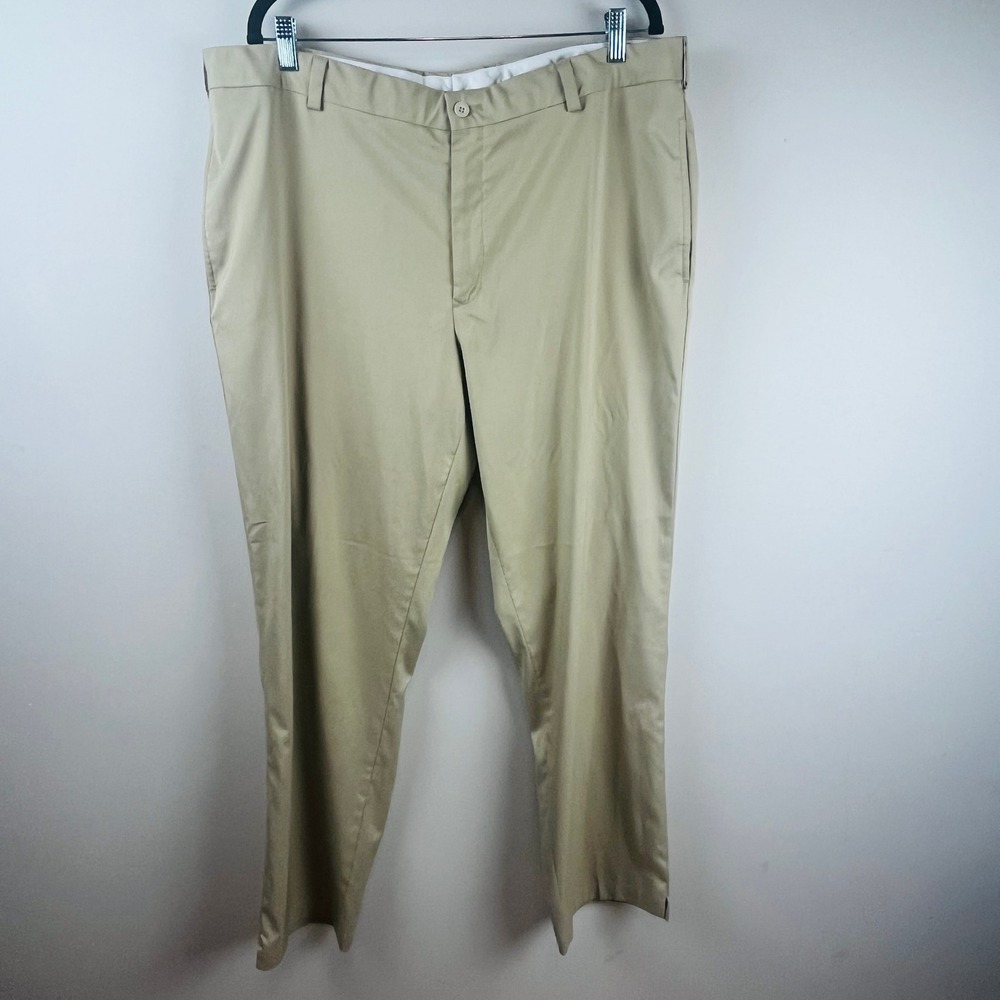 Slazenger Tan Khaki Stretch Flat Front Golf Chino Pants 40 x 32